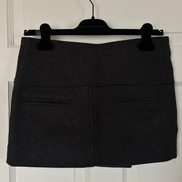 Isabel Marant Charcoal Buttoned Wool Mini Skirt - Picture 3 of 5